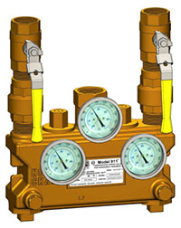 Emergency Tepid Water Valves with Inlet Check Valves and Lockable Ball Valves on Inlets