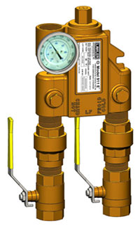 Emergency Tepid Water Valves with Inlet Check Valves and Lockable Ball Valves on Inlets