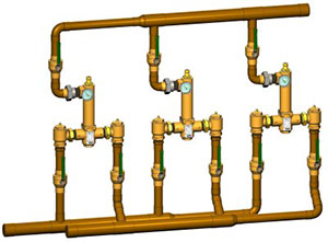 Pre-piped Triple Parallel Installation Systems