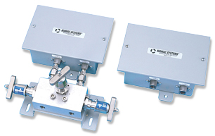 Differential pressure transducer with manifold