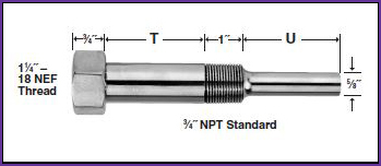 Thermowell for Adjustable Angle Thermometer